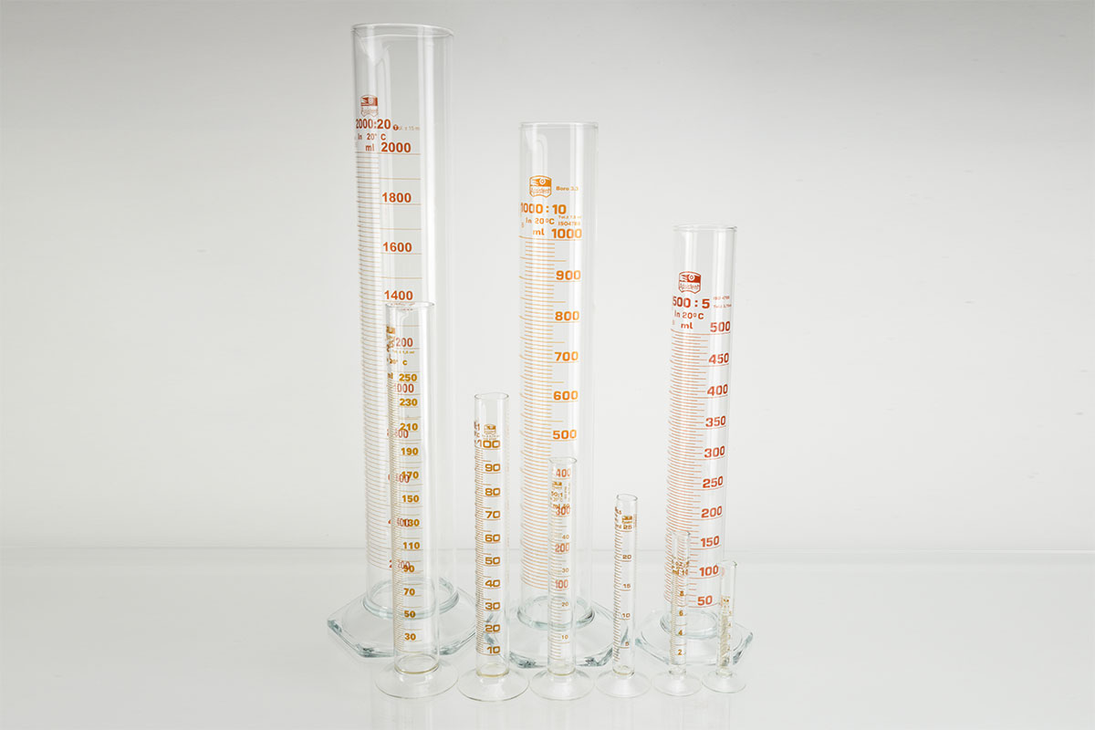 Cylindres gradués forme haute en verre
